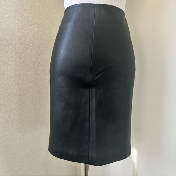 All Saints Axel Faux Leather Zip Front Skirt Black Classic Edge Size 8 - Picture 3 of 12